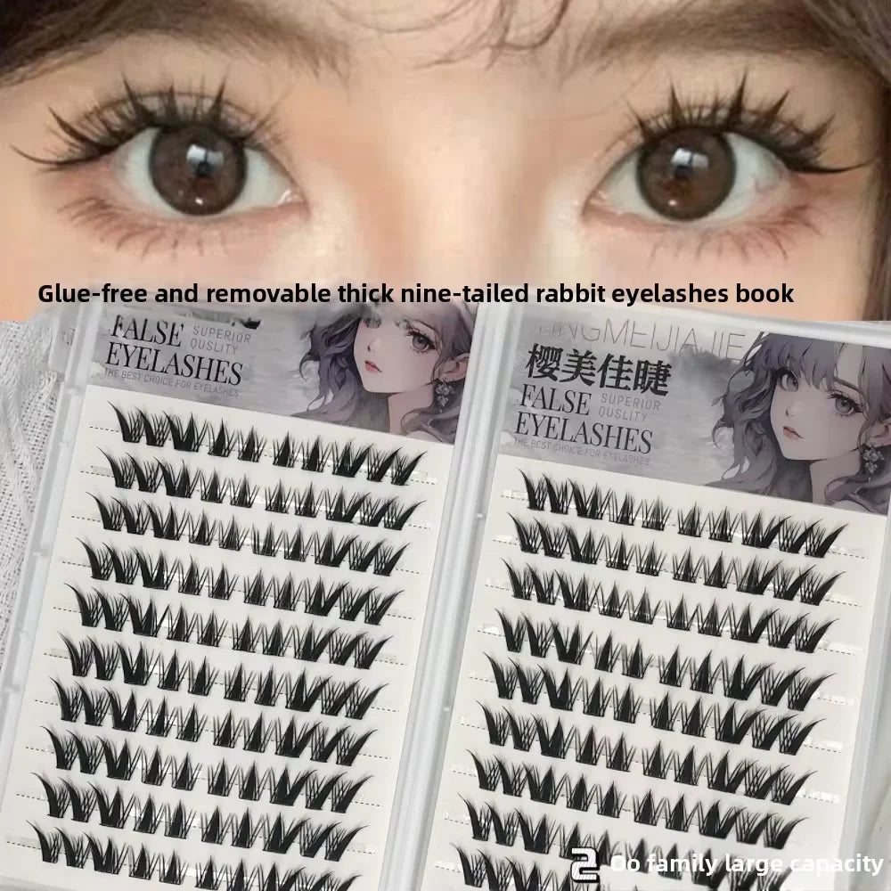 Self-Adhesive Glueless False Eyelashes – Fluffy Fox Eye False Eyelashes SWANS K C 0.05mm|MIX