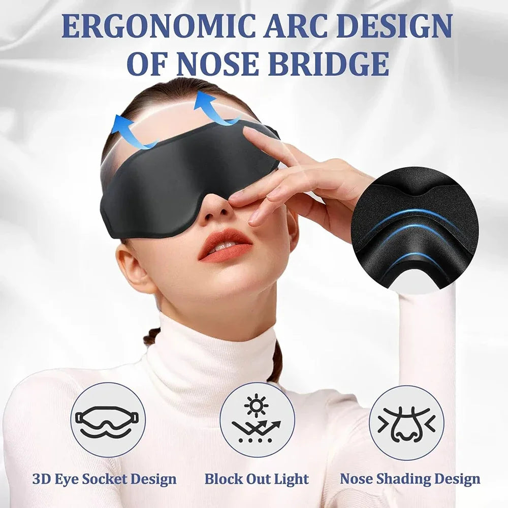 3D Memory Foam Blackout Sleep Eye Mask – Adjustable & Breathable Sleep Eye Mask SWANS