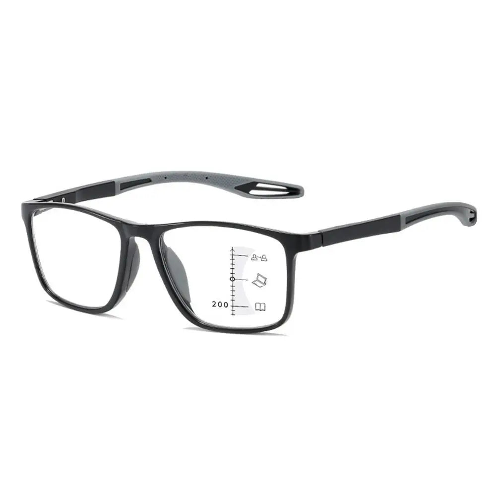 Progressive Multifocal Blue Light Blocking Sports Reading Glasses Reading Glasses SWANS Strength 100 Grey