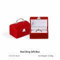 Cute Cartoon Velvet Jewelry Gift Box – Portable Ring & Necklace Jewelry Gift Box SWANS Red