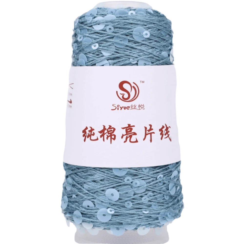 Shiny Sequin Hand Knitting Yarn – Glitter Craft Thread Roll Knitting Yarn SWANS Fei Lan