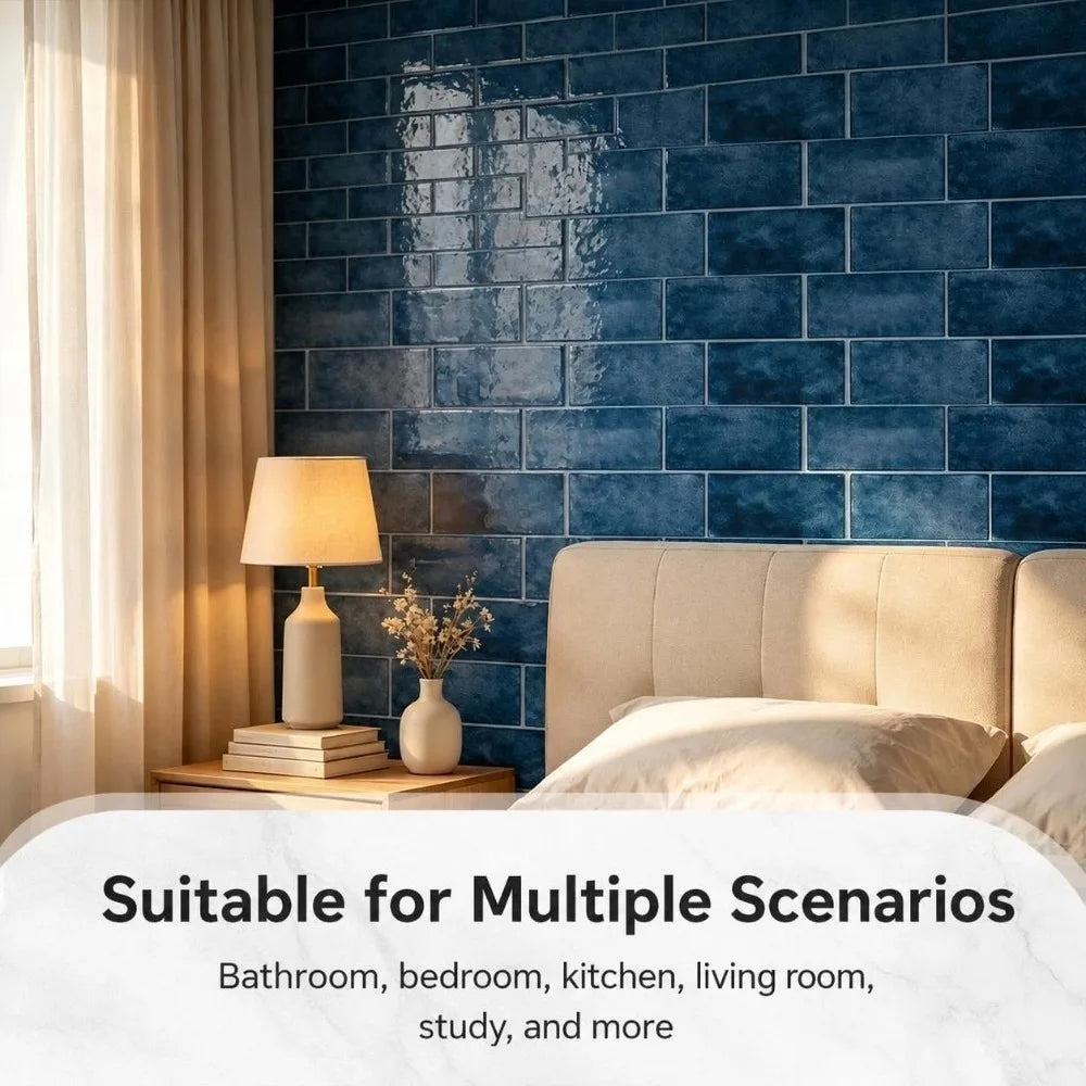 2-Pack Self-Adhesive Tile Stickers – Waterproof PVC Wall Sheets Wall Tile Stickers SWANS