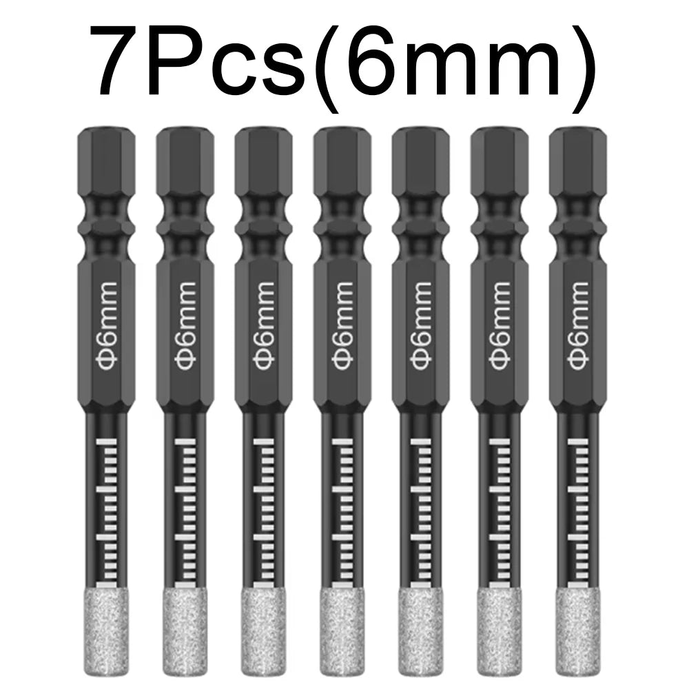 7-Pack 6mm Diamond Drill Bits for Tile, Marble & Granite Diamond Drill Bit Set SWANS 7Pcs(6mm)