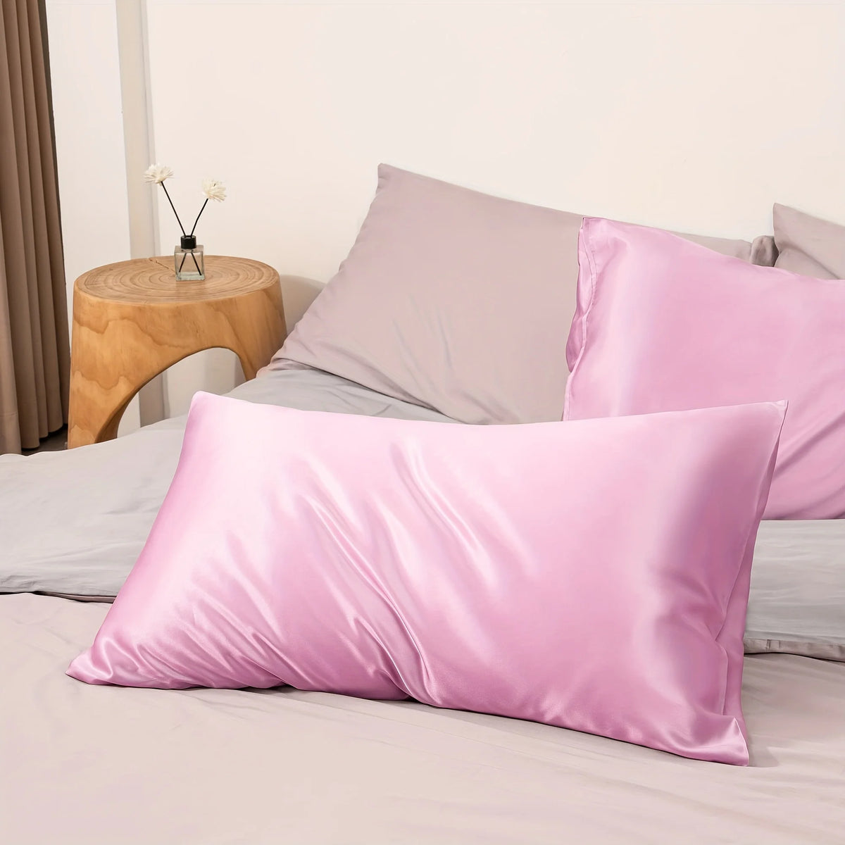 SWANS Satin Pillowcase Pair – Soft, Breathable Envelope Close Satin Pillowcase SWANS