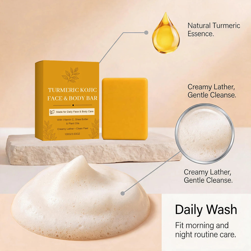 OceAura Turmeric Kojic Acid Exfoliating Serum & Soap Set Exfoliating Skincare Set SWANS