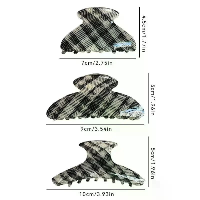 Plaid Acrylic Hair Claw Clip – Retro Vintage Style for Women Hair Claw Clip SWANS