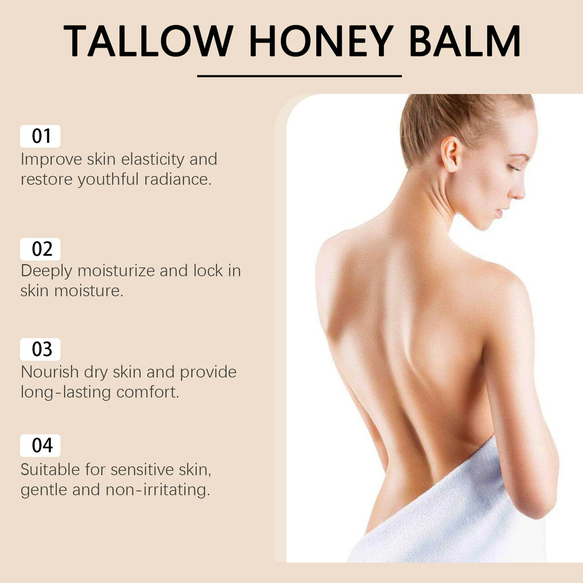 WOODSLEEP Tallow Honey Facial Balm Nourishing Moisturizer 60g Facial Moisturizer Balm SWANS