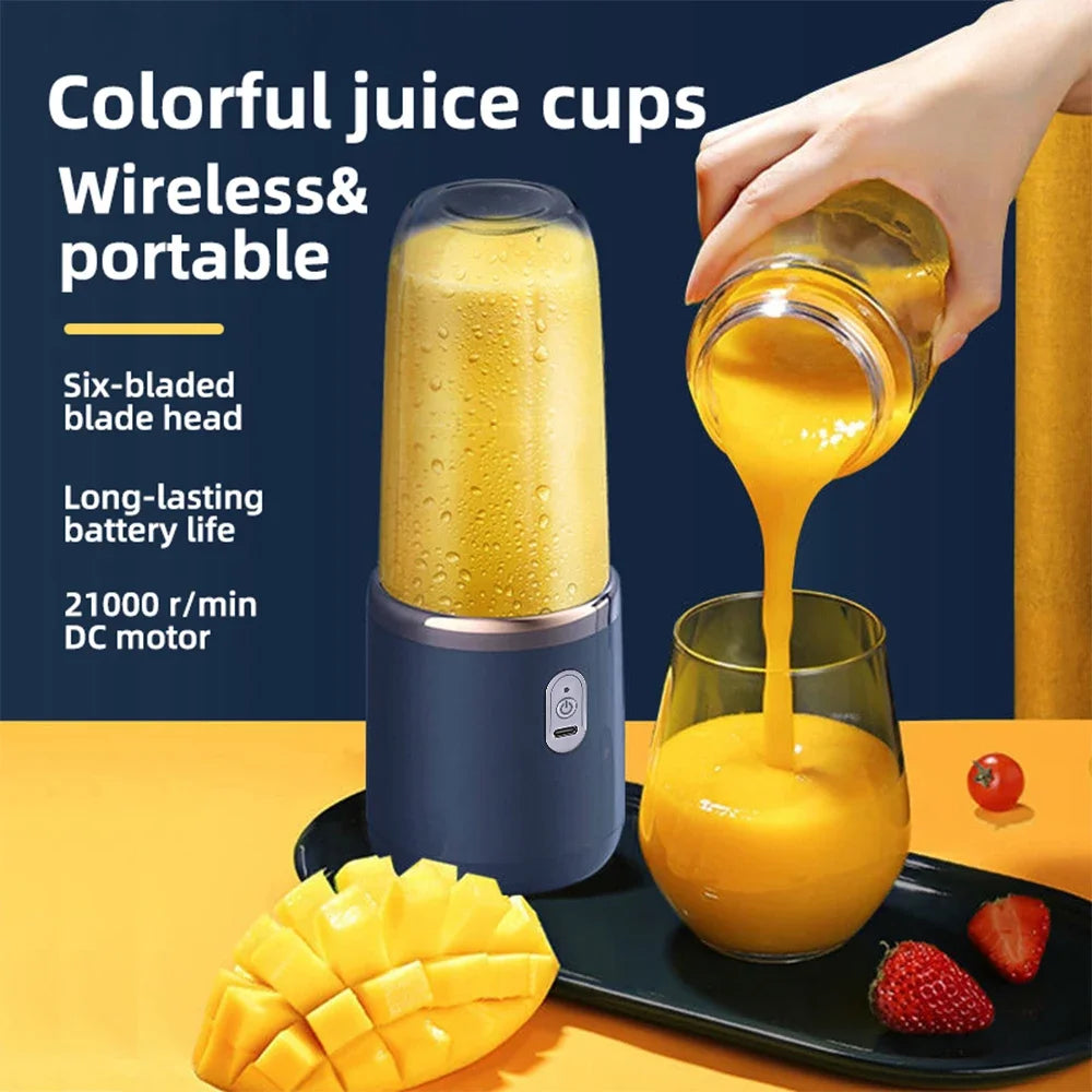 FLAREMORE 6-Blade Portable USB Juicer Cup – Travel Blender Portable Travel Juicer SWANS