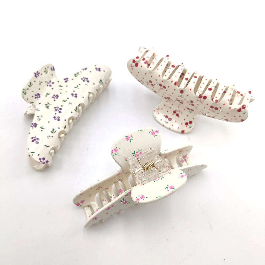 Large 11CM Floral Hair Claw Clip – Colorful Acetate Shark Clip Hair Claw Clip SWANS