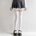Women's Thigh High Stockings – Lolita Style Soft Knit Socks Thigh High Stockings SWANS Beige One Size