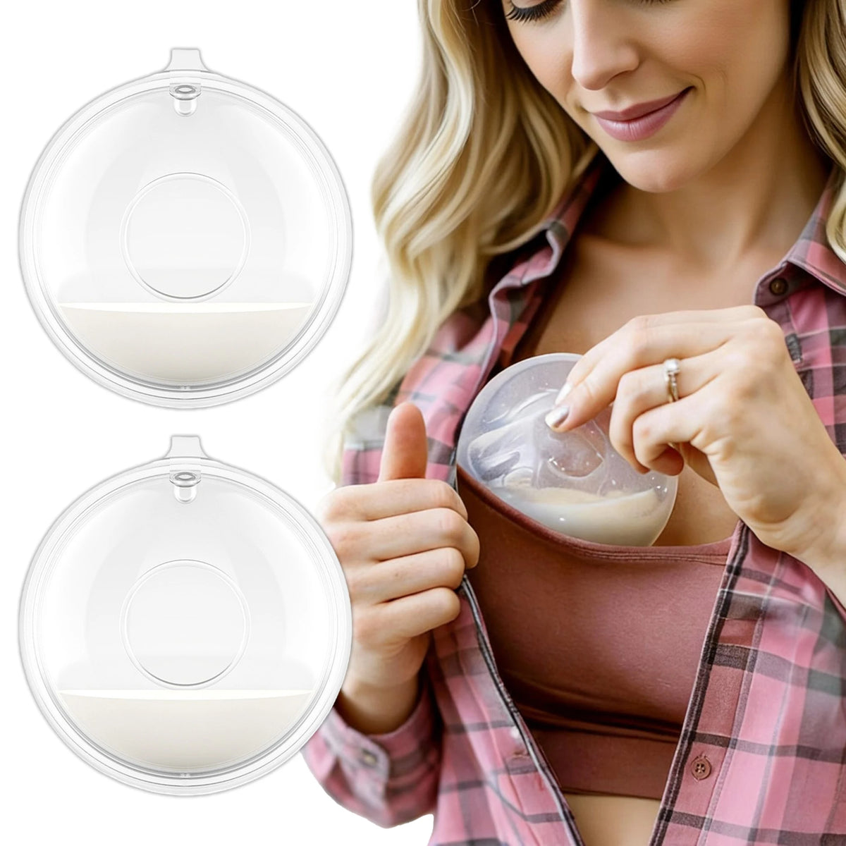 Silicone Breast Milk Collector Set – Leak-Proof Milk Saver 2PCS Breast Milk Collector SWANS