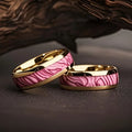 Pink Abalone Shell Ring Gold-Tone Stainless Steel Unisex Fashion Ring SWANS 10