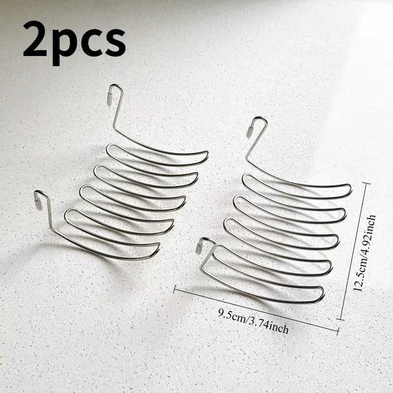 SWANS Stainless Steel Sink Drain Basket Expandable Organizer Sink Drain Basket SWANS Silver 2pcs