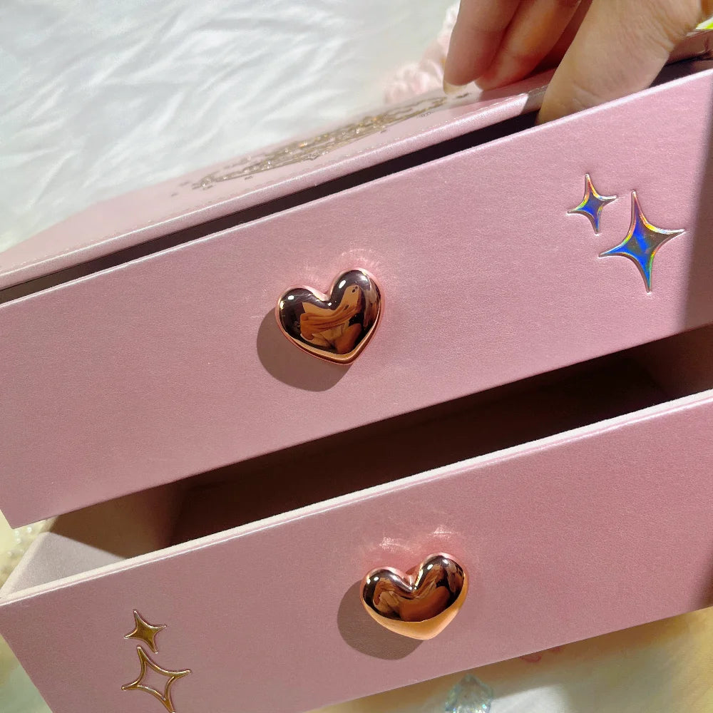 Flower Knows Unicorn Pink Double-Layer Makeup Storage Box Makeup Storage Box SWANS