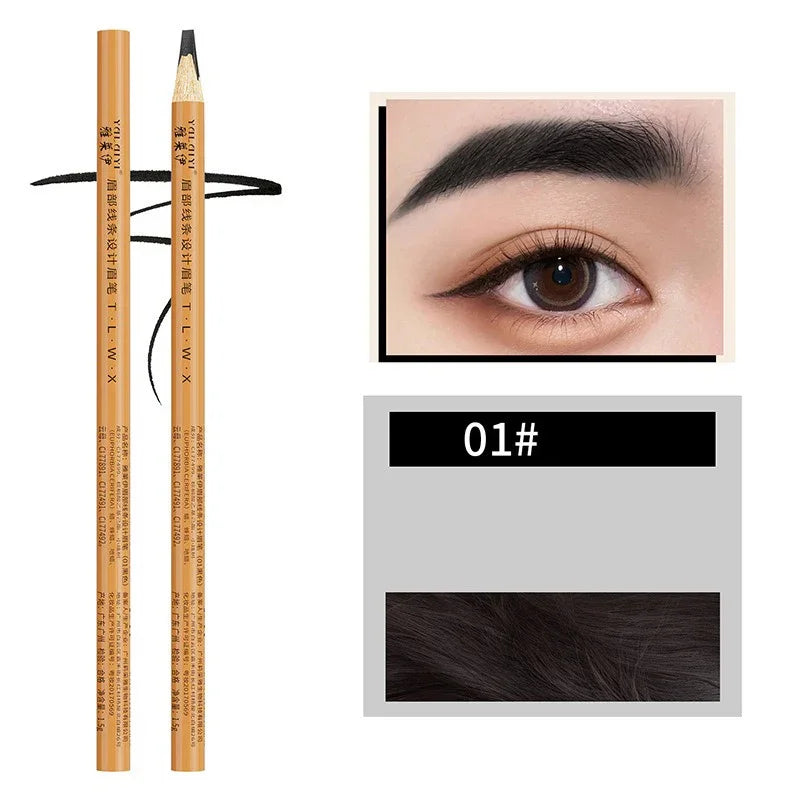 Waterproof Microblading Eyebrow Pencil – Long-Lasting Brow Define Eyebrow Pencil SWANS 01 Black