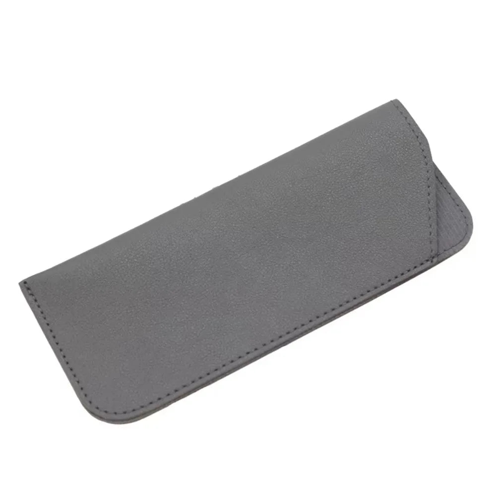 Soft PU Leather Eyeglasses Pouch – Portable Glasses Case Eyeglasses Case SWANS Grey