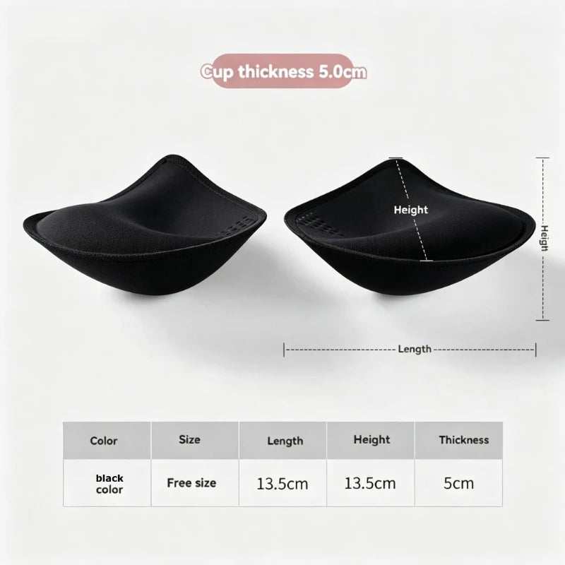 Sponge Push Up Bra Pad Inserts – Breathable Swimsuit Lining Bra Pad Inserts SWANS One Size Black 5cm