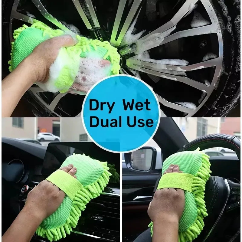 SWANS Microfiber Car Wash Sponge, Detailing Brush & Glove Set Car Wash Kit SWANS