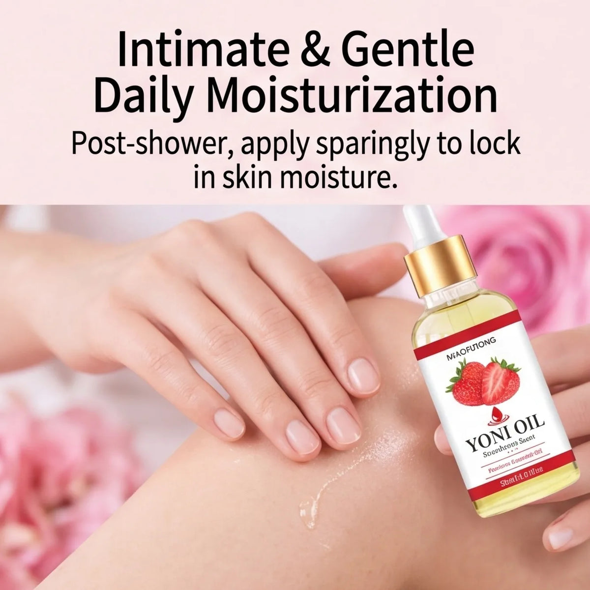 Strawberry Yoni Body Oil 30ml – Moisturizing Feminine Skin Care Intimate Body Oil SWANS