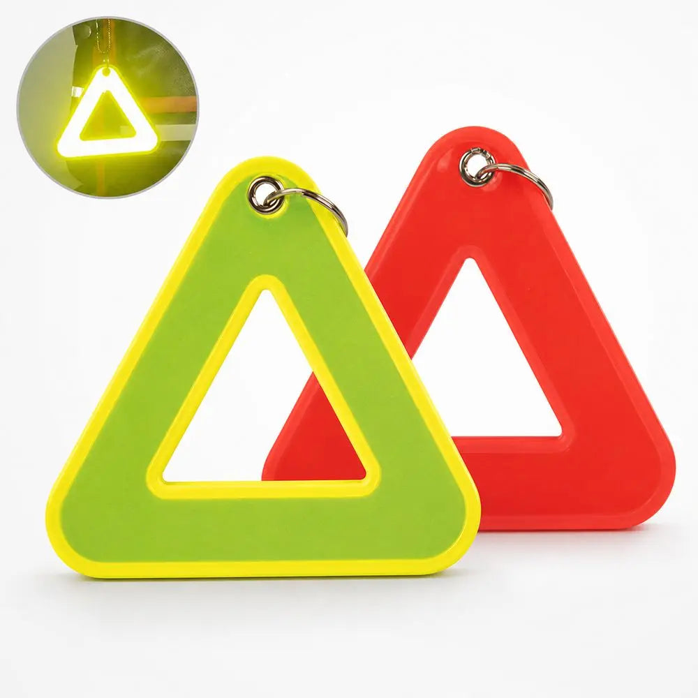 Reflective Triangle Safety Keychain – Colorful Backpack Pendant Reflective Keychain SWANS