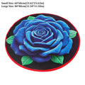 Non-Slip Rose Round Rug – Quick-Dry Absorbent Floor Mat Decorative Floor Rug SWANS Blue-80-80cm