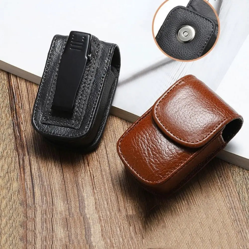 Women's Leather Eyewear Case – Foldable Belt Wearable Glasses Box Eyewear Case SWANS