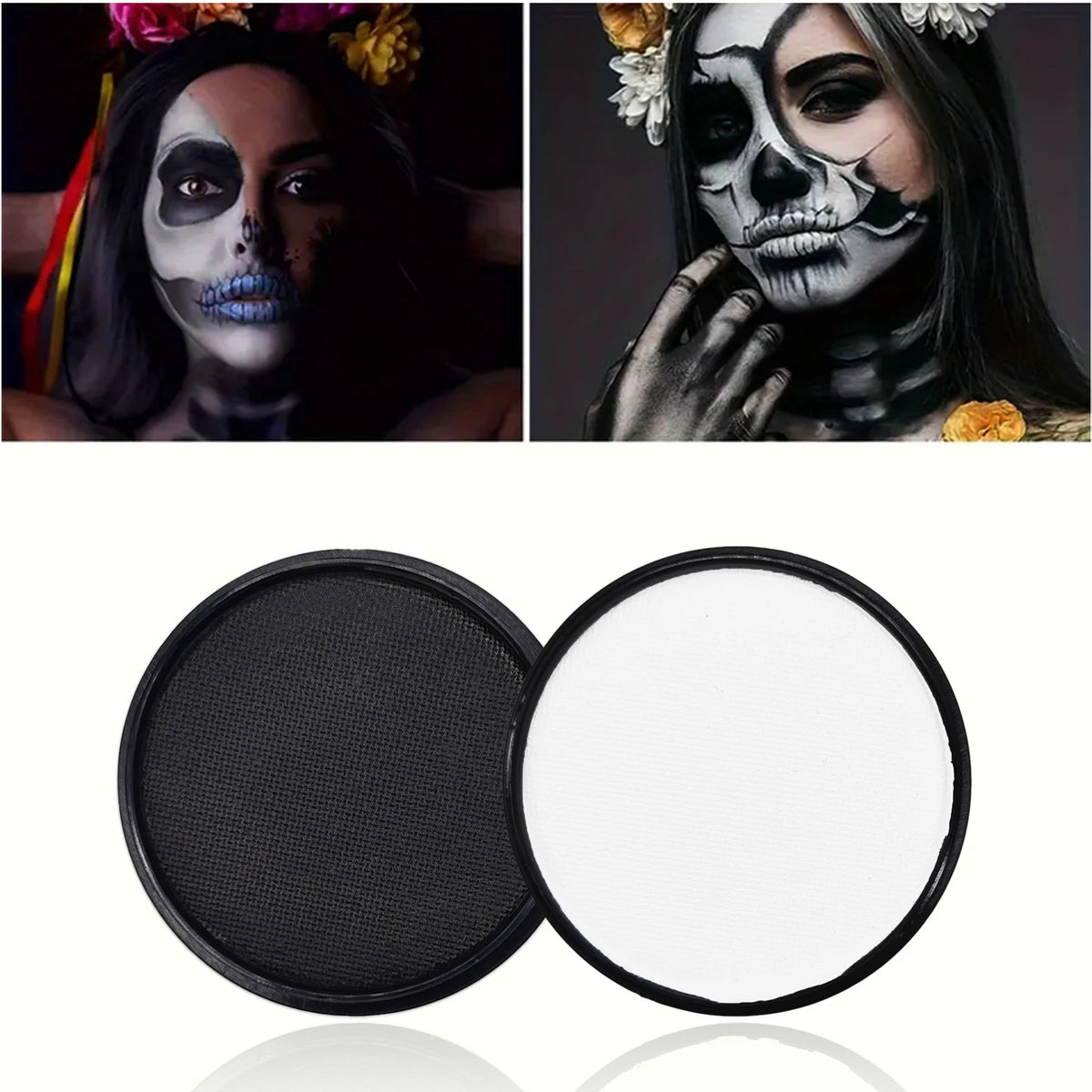 Black & White Water-Soluble Face & Body Paint | Halloween Cosplay Face & Body Paint SWANS