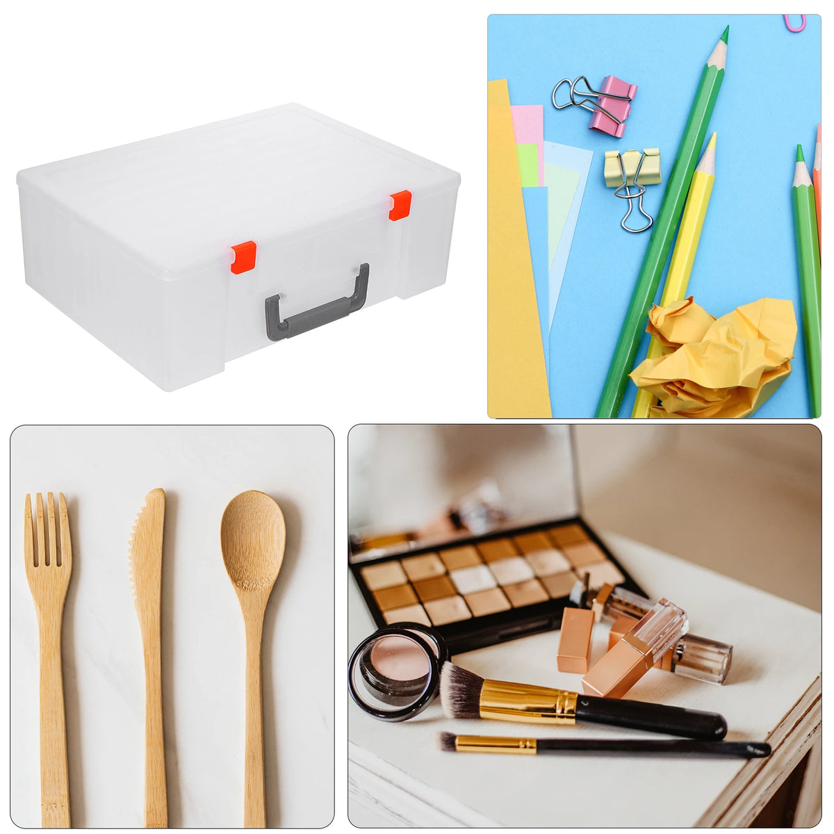 Photo Storage Box Organizer – 18-Case Set with Foldable Handle Photo Storage Organizer SWANS