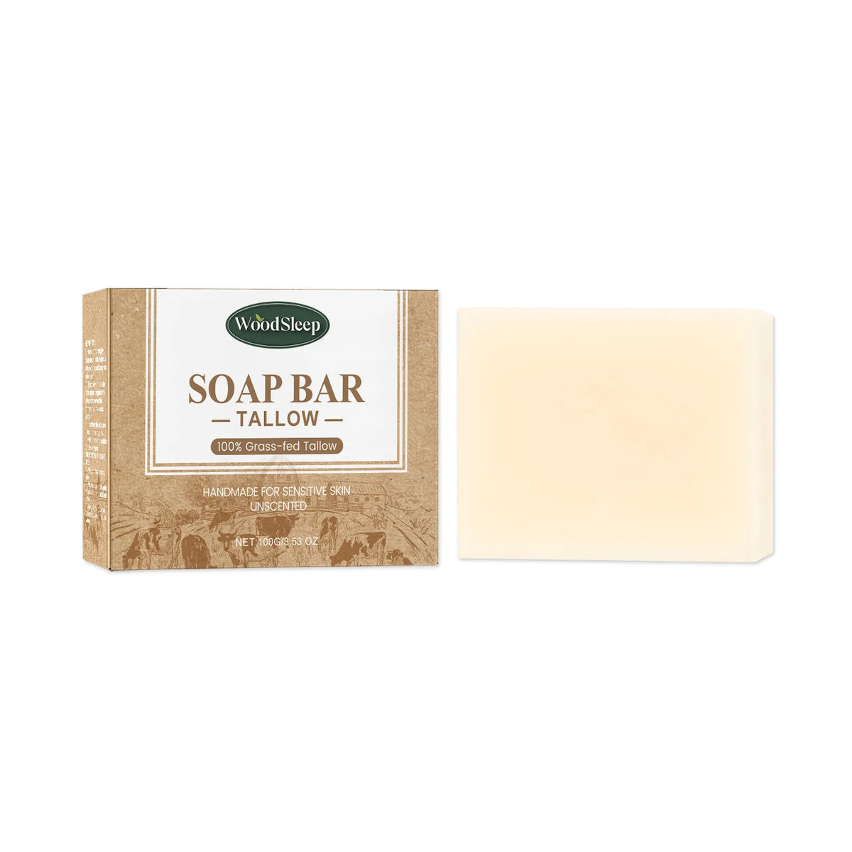 WOODSLEEP Beef Tallow Skin Care Set – Cream, Sunscreen & Soap Skin Care Set SWANS 100g Soap