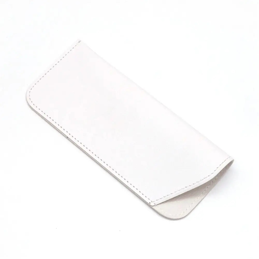 Soft PU Leather Glasses Case – Portable Unisex Eyewear Bag Eyewear Case SWANS white