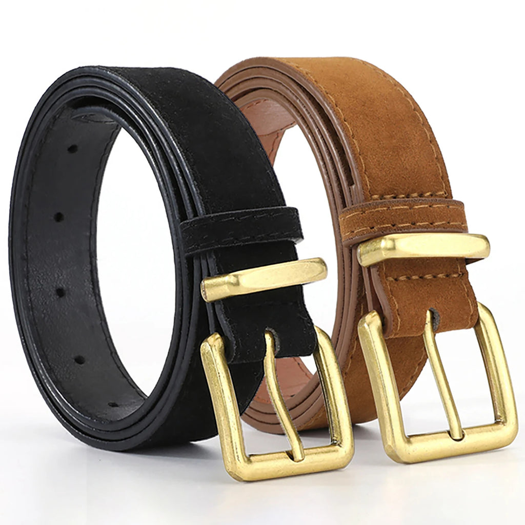 FAITOLAGI Women's Wide Suede PU Belt – Classic Pin Buckle Fashion Belt SWANS