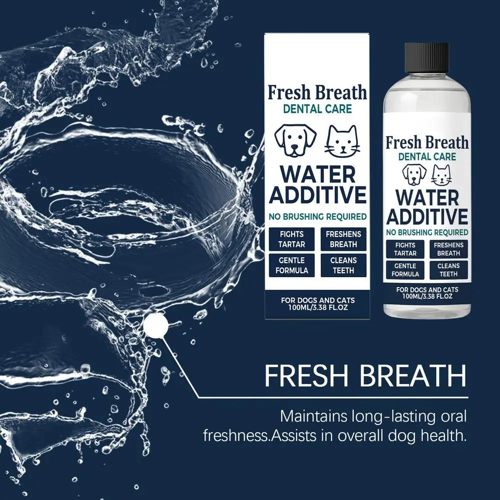 Pet Dental Water Additive – No-Brush Dog & Cat Mouthwash Pet Dental Additive SWANS