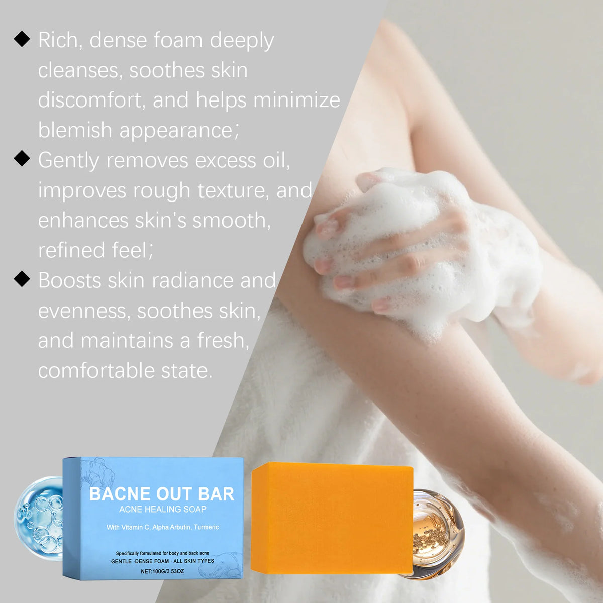 Exfoliating Brightening Handmade Body Soap – 100g Bar Exfoliating Body Soap SWANS