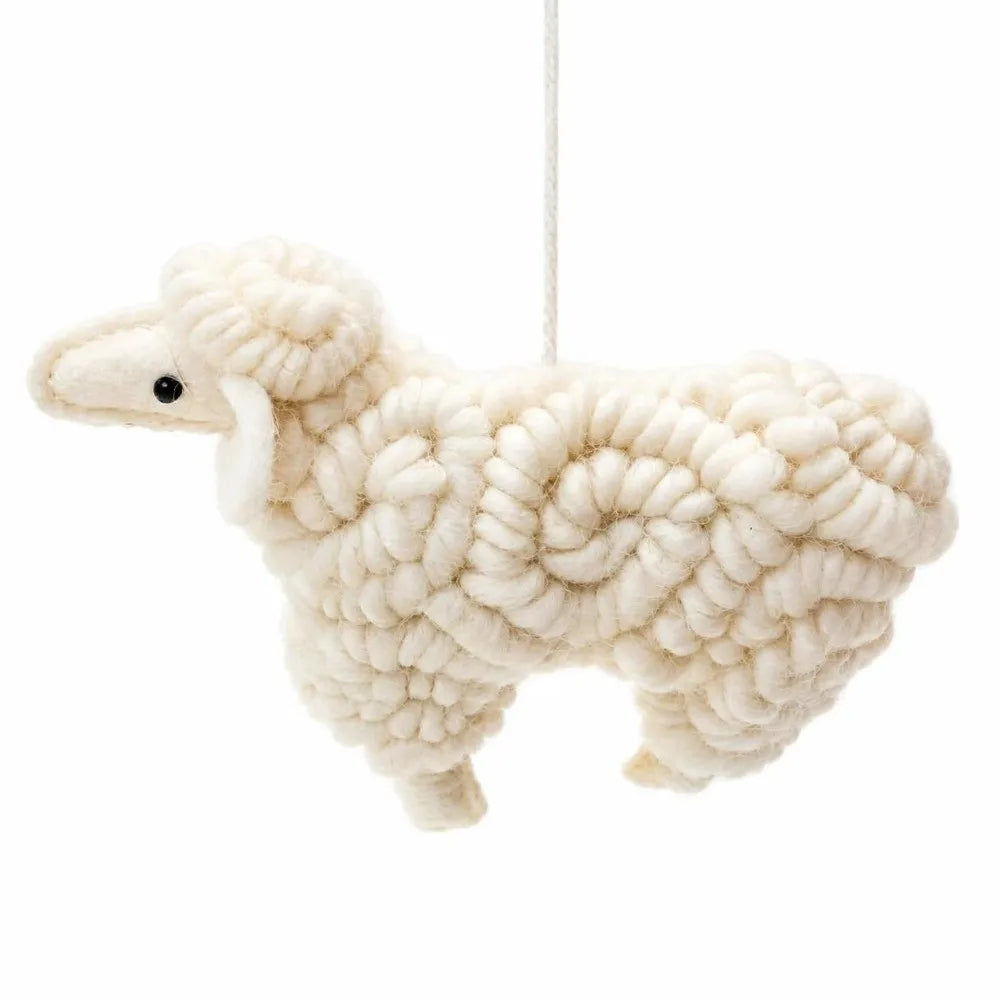 Wool Felt Sheep Christmas Ornament – Tree & Flower Box Decor Christmas Ornament SWANS White