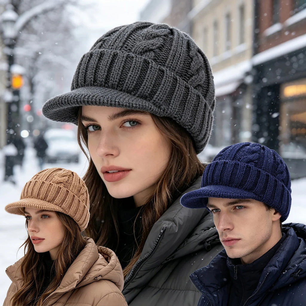 Winter Knitted Duckbill Beanie – Unisex Windproof Warm Hat Knitted Beanie Hat SWANS