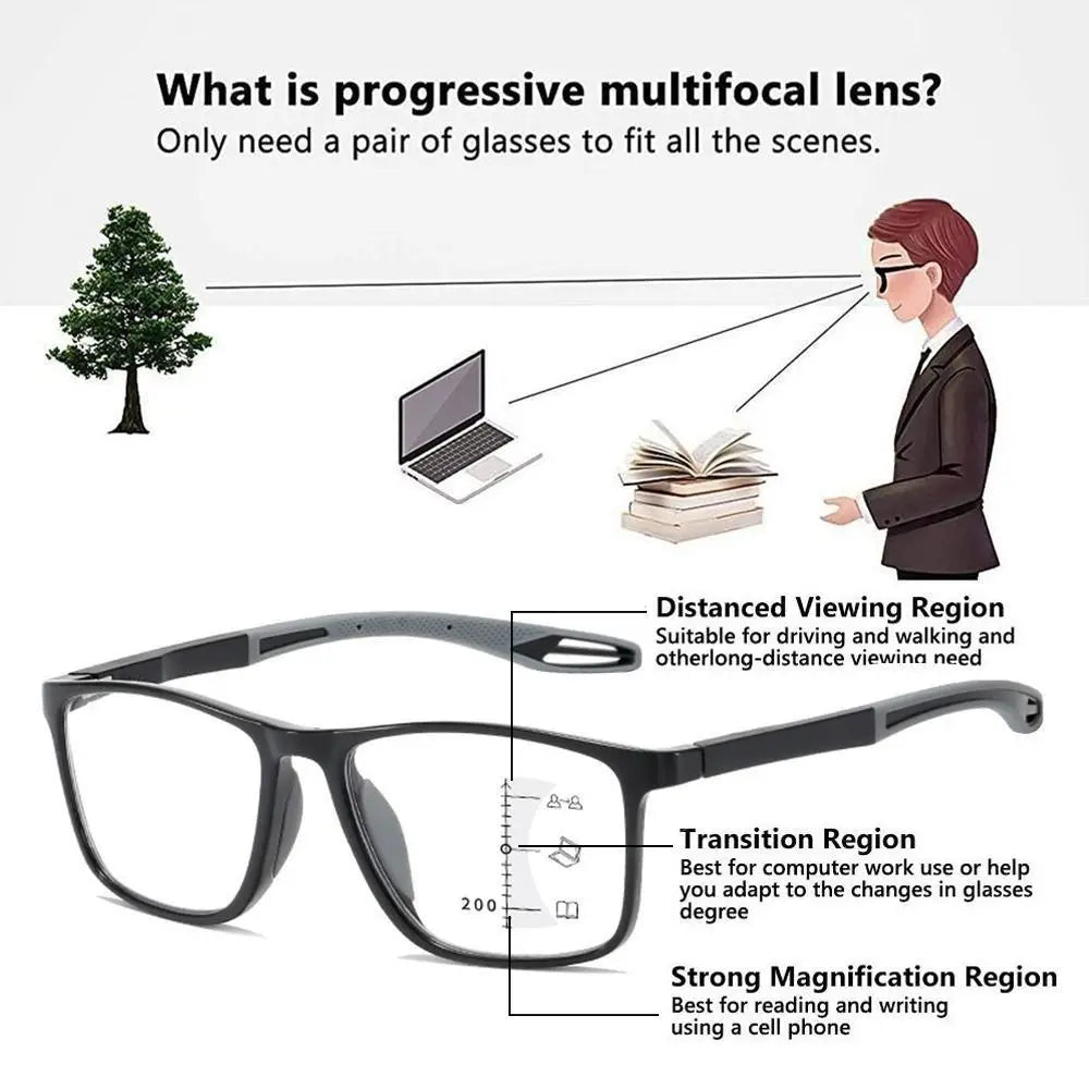 Progressive Multifocal Blue Light Blocking Sports Reading Glasses Reading Glasses SWANS