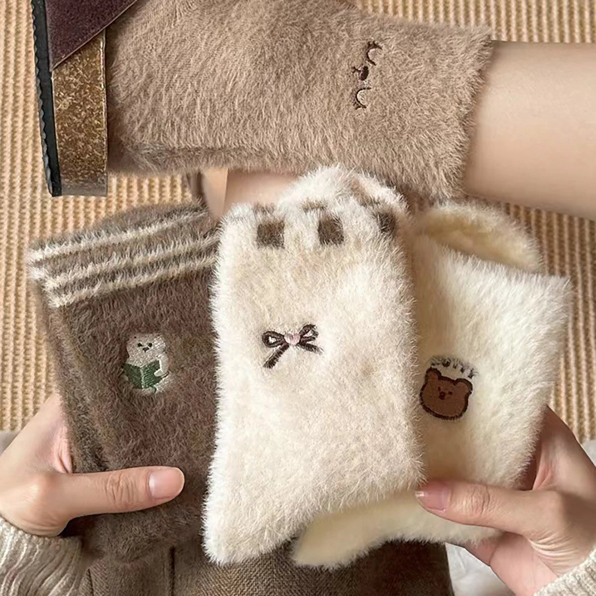 Women's Thick Plush Faux Mink Fur Socks – Cozy Winter Floor Socks Plush Winter Socks SWANS