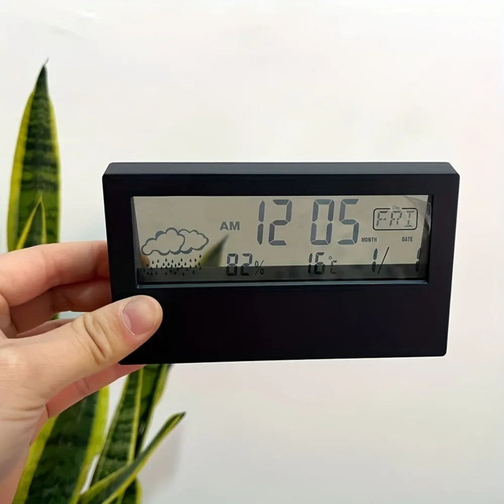 Digital Hygrometer Thermometer Clock – Indoor Temp & Humidity Hygrometer Alarm Clock SWANS