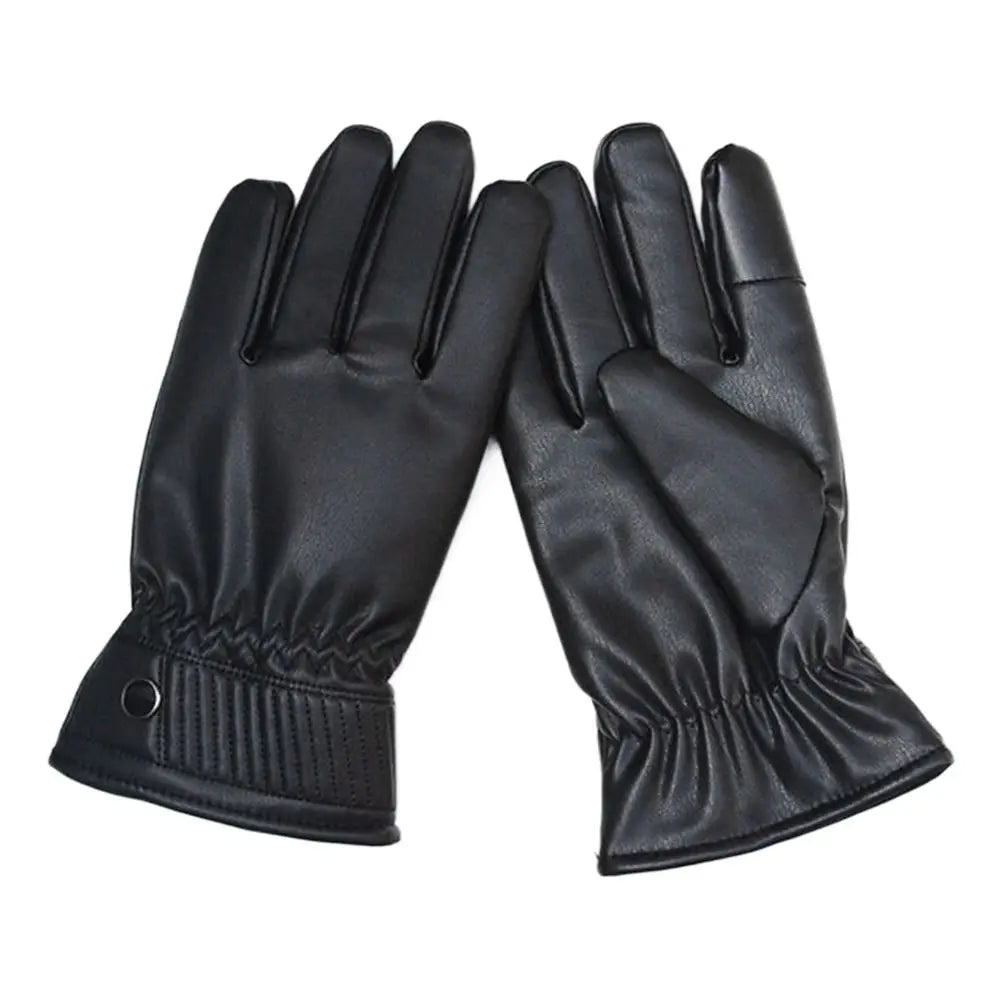 PU Leather Winter Gloves – Touchscreen Warm Full Finger Winter Gloves SWANS