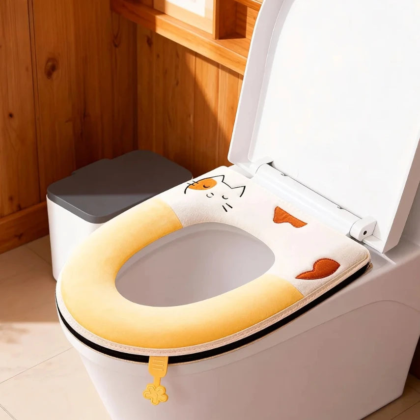 SWANS Plush Toilet Seat Cushion – Waterproof Non-Slip Cover Toilet Seat Cushion SWANS