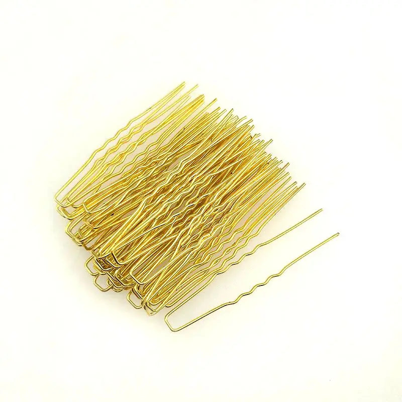 50-Pack U-Shape Metal Hair Pins – DIY Hair Jewelry Sticks Hair Pins Set SWANS