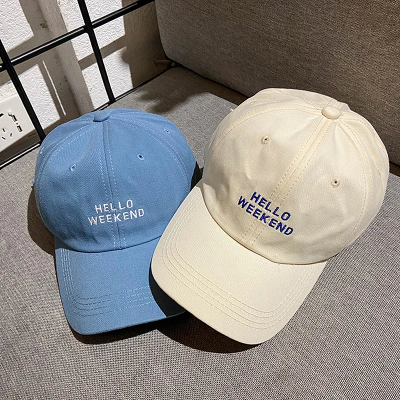 HELLO WEEKEND Embroidery Baseball Cap – Unisex Adjustable Hat Baseball Cap SWANS