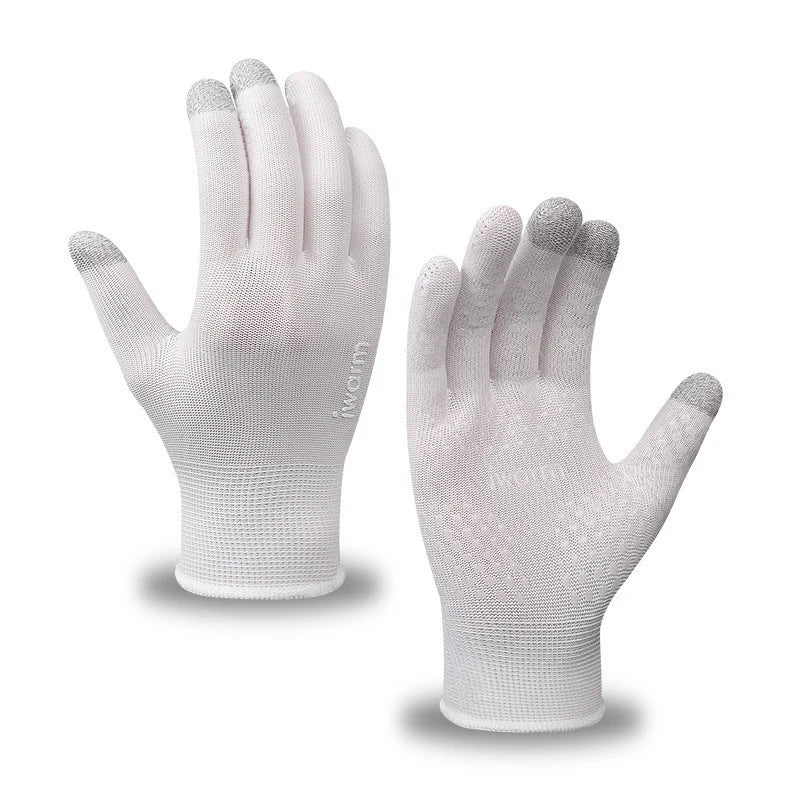 GAFASTWO UV Cycling Gloves – Non-Slip Touchscreen Full Finger Outdoor Sports Gloves SWANS White One Size
