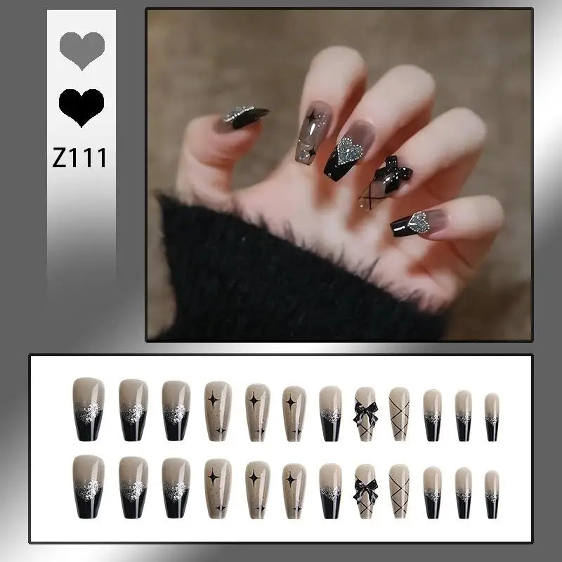 Press-On French Tip Acrylic Nails – 24pc Short Fake Nail Set