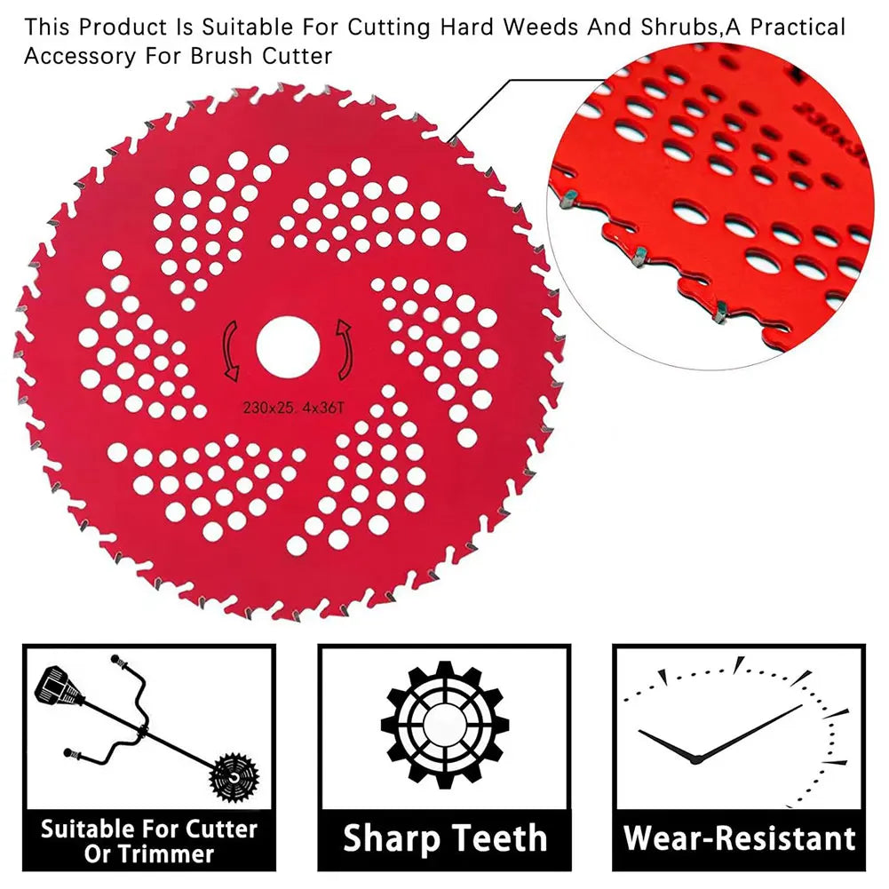 9" 36-Tooth Carbide Tipped Brush Cutter Blade for Trimmer Brush Cutter Blade SWANS
