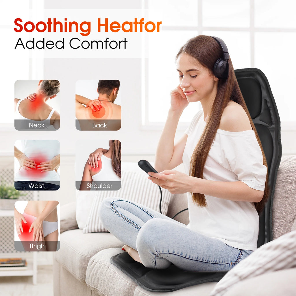 Hailicare Heating Back Shoulder Vibration Massage Mat Cushion Massage Mat Cushion SWANS
