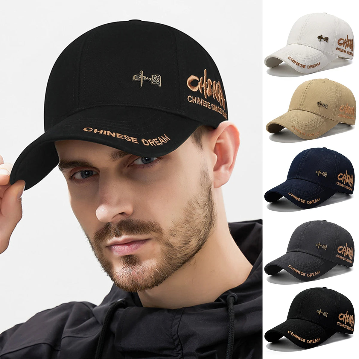 FAITOLAGI Long Brim Embroidered Baseball Cap – Adjustable Hat Embroidered Baseball Cap SWANS