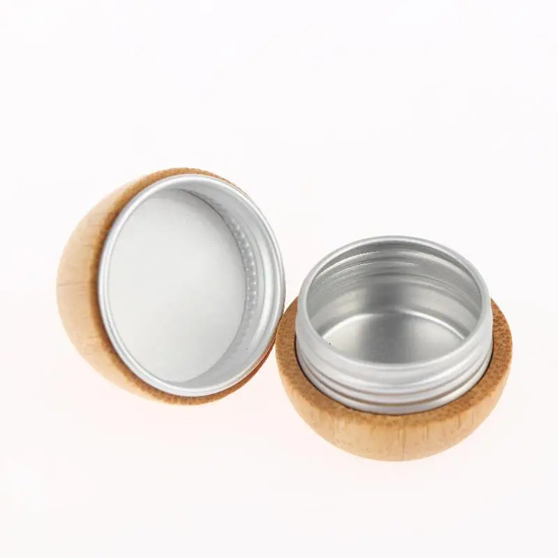 Mini Bamboo Aluminum Refillable Cosmetic Jar Container Cosmetic Container Jar SWANS