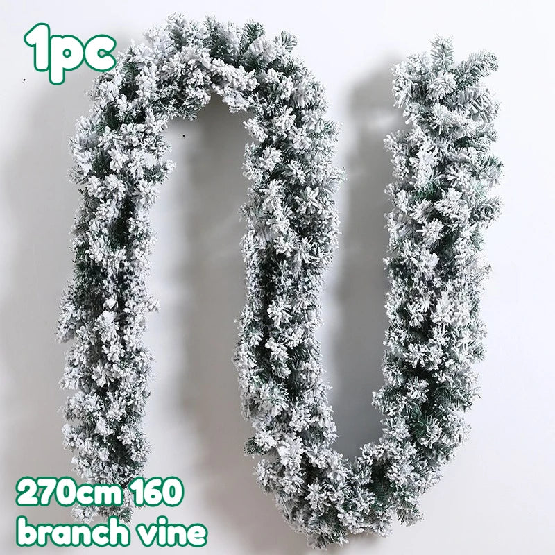 Luxury Snowy Pine Garland – Artificial Christmas Decoration Christmas Garland SWANS 270cm 160T