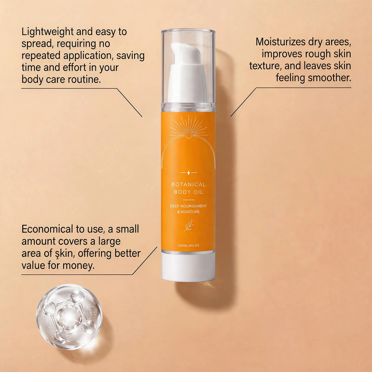 SWANS Botanical Body Oil – Lightweight Moisturizing Oil 120ml Body Massage Oil SWANS